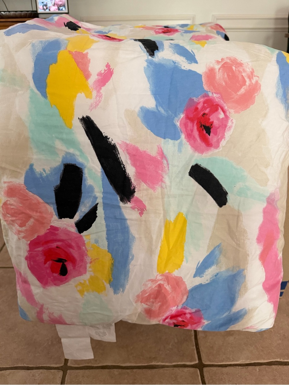 kate spade Floral Brushstroke Comforter in Pink, Blue, Yellow, Black